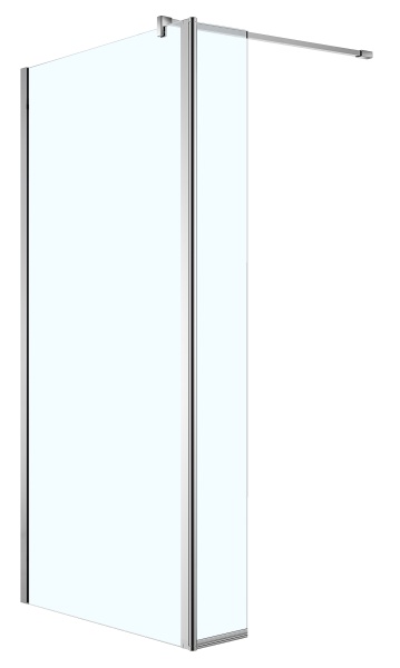 Душевая перегородка Azario CHICAGO 1000х1950 прозрачное стекло 8 мм, подвижная доп.перегородка 40 см, цвет профиля серебро (AZ-NAR6321 1000)